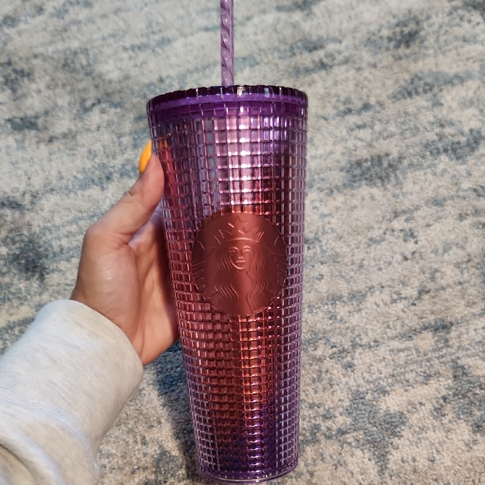 Starbucks Iridescent Purple Tumbler with Straw